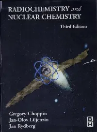 Radiochemistry and Nuclear Chemistry