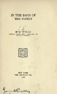 In the days of the comet