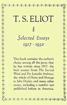 Selected Essays: 1917-1932 cover