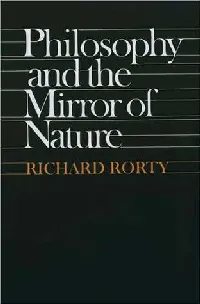 Philosophy and the Mirror of Nature