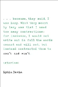 Can't and Won't