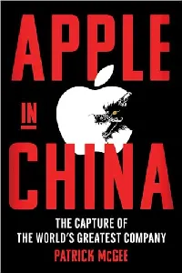 Apple in China: The Capture of the World's Greatest Company