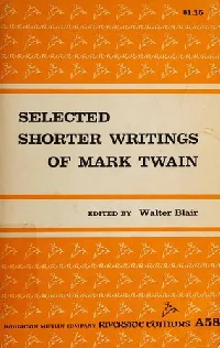 Selected Shorter Writings of Mark Twain