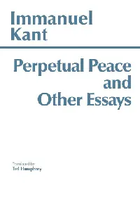 Perpetual Peace and Other Essays