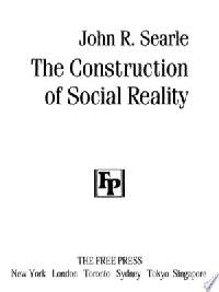 The Construction of Social Reality