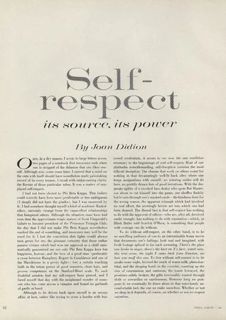 On Self-Respect (Essay) cover