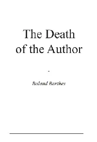 The Death of the Author
