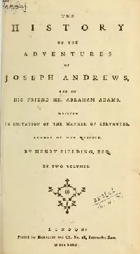 The History of the Adventures of Joseph Andrews