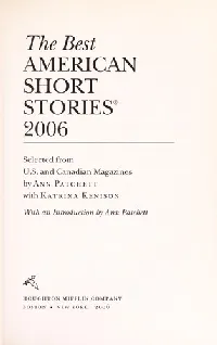 The Best American Short Stories 2006