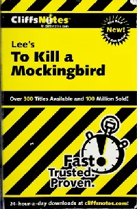 Cliffsnotes to kill a mockingbird
