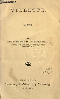Villette, a novel