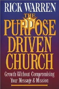 The Purpose Driven Church: Every Church Is Big in God's Eyes
