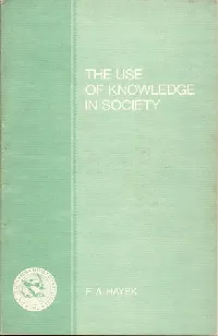 The Use of Knowledge in Society